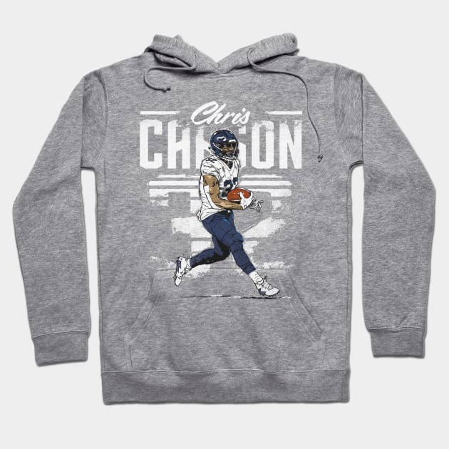 Chris Carson Seattle Retro Hoodie by MASTER_SHAOLIN